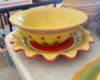 #035		Pistoulet by Pfaltzgraff 8 - 4 pc place settings 32 pcs total Dinner Salad Bowl Mug	 $ 60.00 																						