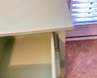 #012		Small Mint Green Painted End Table/Nightstand w 1 Drawers. As Is paint chip on drawer pull 26”h x 12”w	 $ 24.00 																						