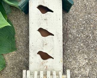 #044 White Cottage Style Birdhouse 18"h x 9"w $20
