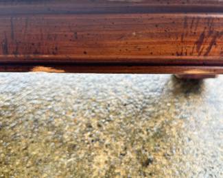 #039 Lane Coffee Table "The American Collection" 1983 Museum of American Folk Art adaption AS IS Finish 54"w x 24"d x 17"h $75