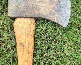 #047 Vintage Hickory Handle Axe Craftsman Sears USA Handle 34” long Blade 7.5”w x 5”h $30