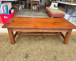 #039 Lane Coffee Table "The American Collection" 1983 Museum of American Folk Art adaption AS IS Finish 54"w x 24"d x 17"h $75