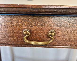 #014		Antique Library Table. Tiger Oak Look. 1 drawer, 1 Lower Shelf Some light scratches on top (shown in picture). Overall amazing condition for such an old piece. 36”w x 23.5”d x 30”t	 $ 180.00 																						