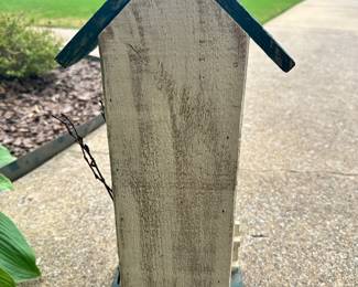 #044 White Cottage Style Birdhouse 18"h x 9"w $20