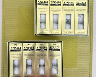 #024		New in Box! 2 boxes of 4 Strata TOUR PRO 90 (Spalding) 3 packs NIP 24 balls total	 $ 30.00 																						