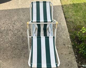 #006		Compact Folding Double Seat w Cooler Storage White/Green Stripe 35”L x 12”D	 $ 18.00 																						