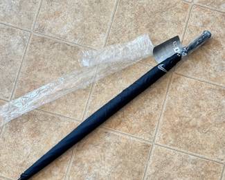 #027		New! Black Nike Golf Umbrella 62” Windproof Rubber Handle NWT Sealed	 $ 30.00 																						