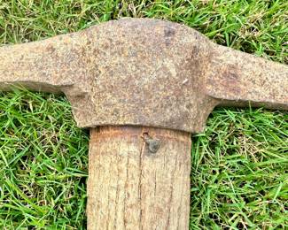 #046 Vintage Pickaxe on Wooden handle 36”l x 21.5”w $30