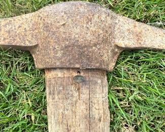 #046 Vintage Pickaxe on Wooden handle 36”l x 21.5”w $30
