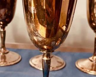 Set of 6 silver goblets