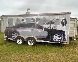 16ft enclosed trailer with shelving for tools