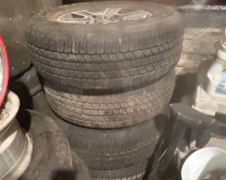 Goodyear Wrangler tires mounted on 18" Ford F-150 aluminum wheels