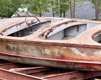 Early 1900's vintage aluminum "Gentleman's Racer" style boat