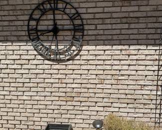 Outdoor wrought iron clock