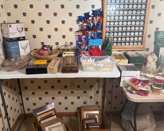 Picture frames, miscellaneous boxes, Cloth Angel ornaments