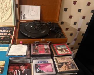 Record player, CD’s , DVD, Albums, Cassettes