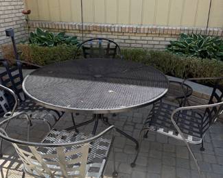 Wrought iron patio set with umbrella available