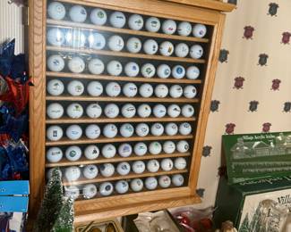 Golf Bal display cabinet.holds 81 balls included