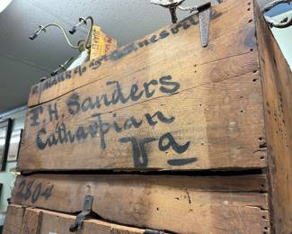 Vtg 1860's CATHARPIN / Crate. F.H. Sanders (Original Store Owner) Sanders Lane