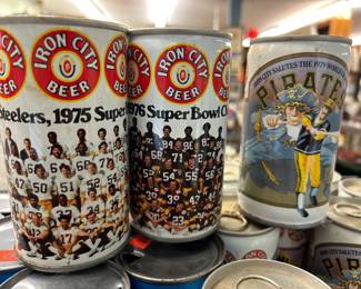 Steelers Pirates Steel Beer Cans 