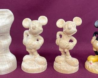 Mickey Mouse Anri Wood Carved Figurines