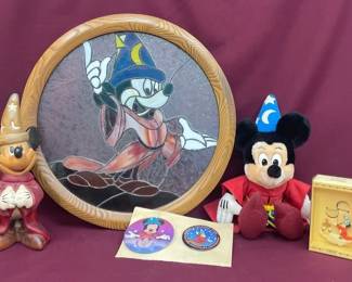 003 Vtg Disney Stefano Studios Stained Glass Window Hanger  More Fantasia Treasures