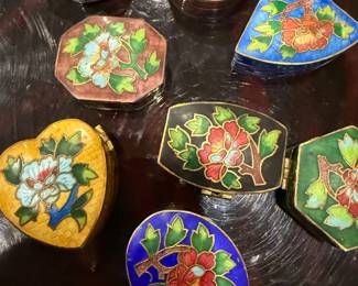 Cloisonné trinket boxes