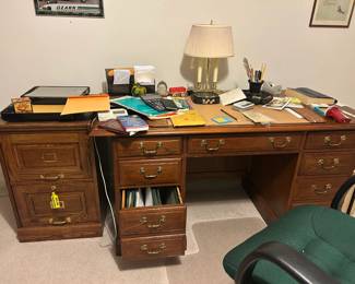 desk and supplies