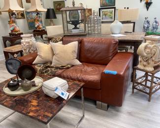 Vintage Natuzzi leather sofa