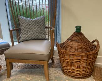 Global Views chair and antique demijohn