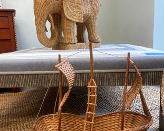 Vintage rattan ship