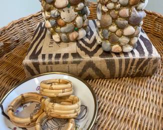 Vintage seashell vases