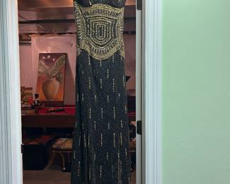 vintage 1990s/Y2K Caché halter gown
