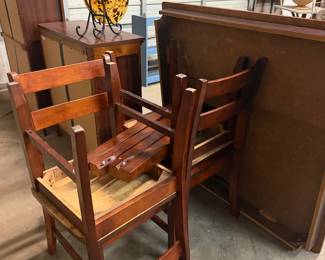 Wood table four chairs