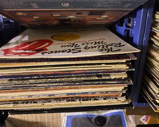 One crate is all Rolling Stones and Doors. Includes foreign pressings and bootlegs.