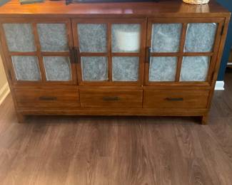 large wood media cabinet