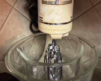 Vintage General Electric Mixer and Glass Bowl
