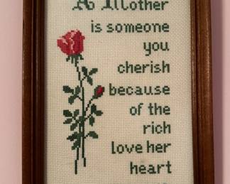 Needlepoint framed artwork