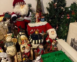 Mini Christmas trees and Santas