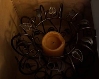 Decorative metal candle holder