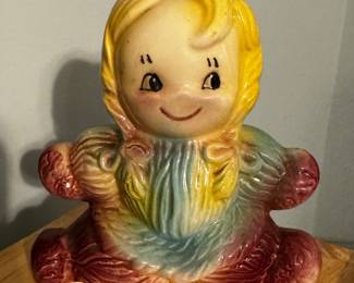 American Bisque ceramic yarn doll bank