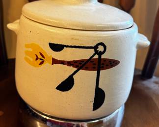 Mid-century West Bend bean pot