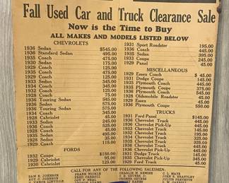 Old Modern Chevrolet Advertising Paper