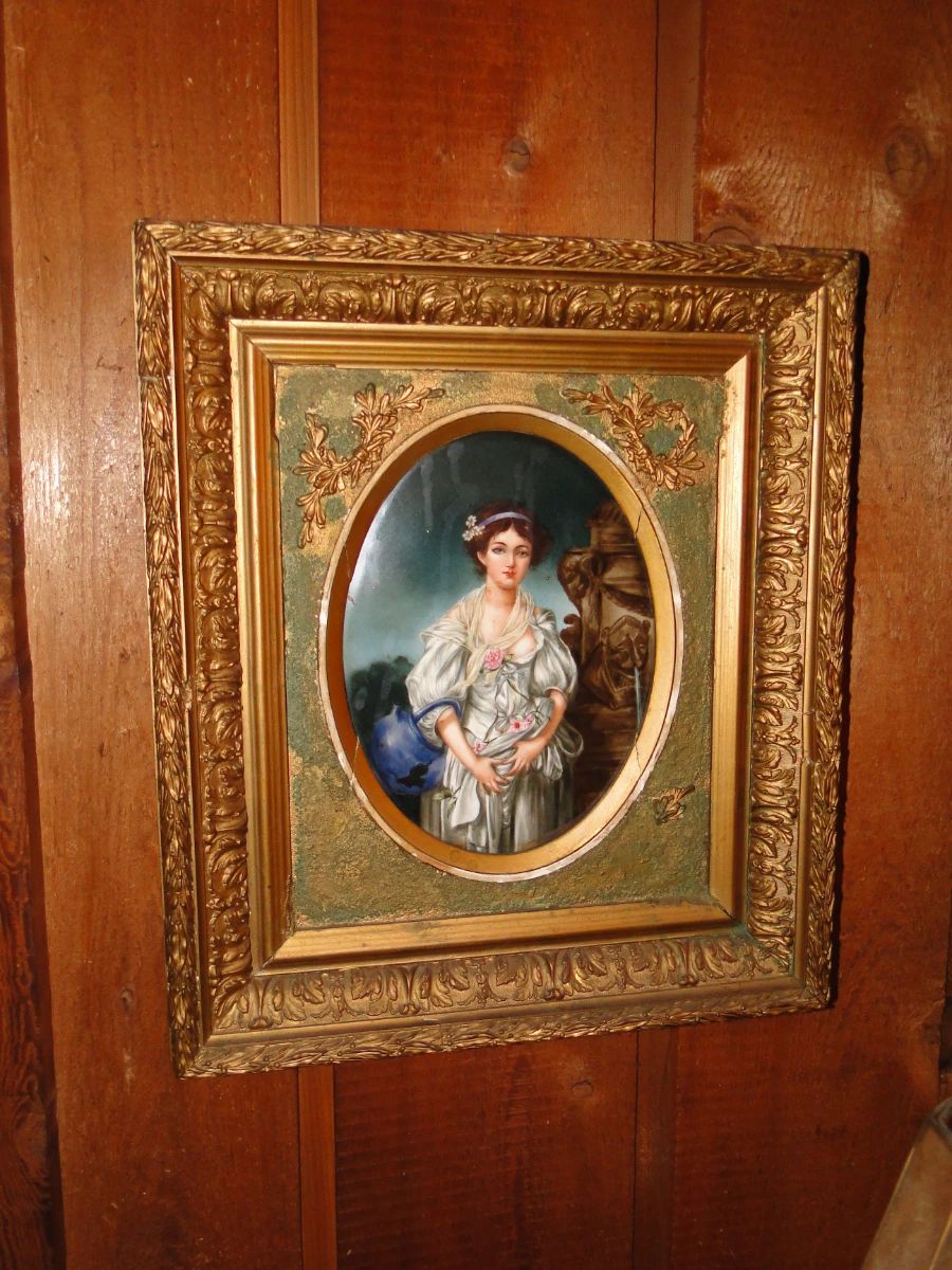 Antique porcelain portrait art