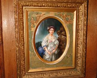 Antique porcelain portrait art