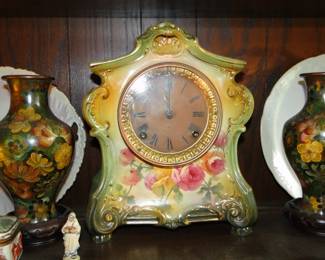 Floral mantel clock