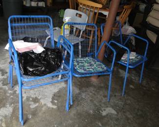 Blue outdoor chairs