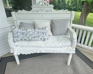 Gorgeous bent made from antique headboard
