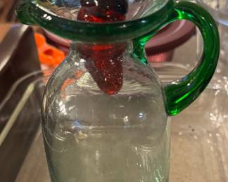 Small Art Glass Pitcher