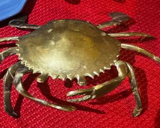 Mid-century Brass Crab Ashtray
